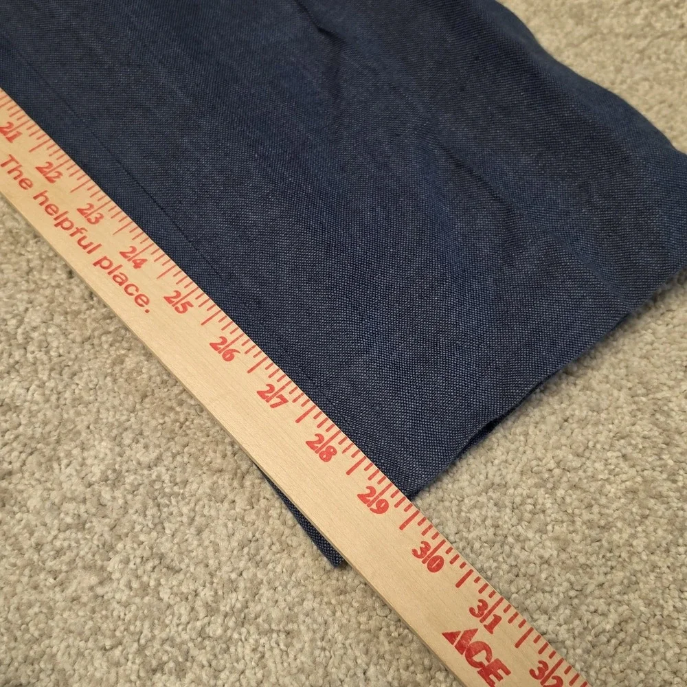 J.Crew Bowery Baird McNutt Irish Linen Pants Mens 34x30 Blue Straight C0633